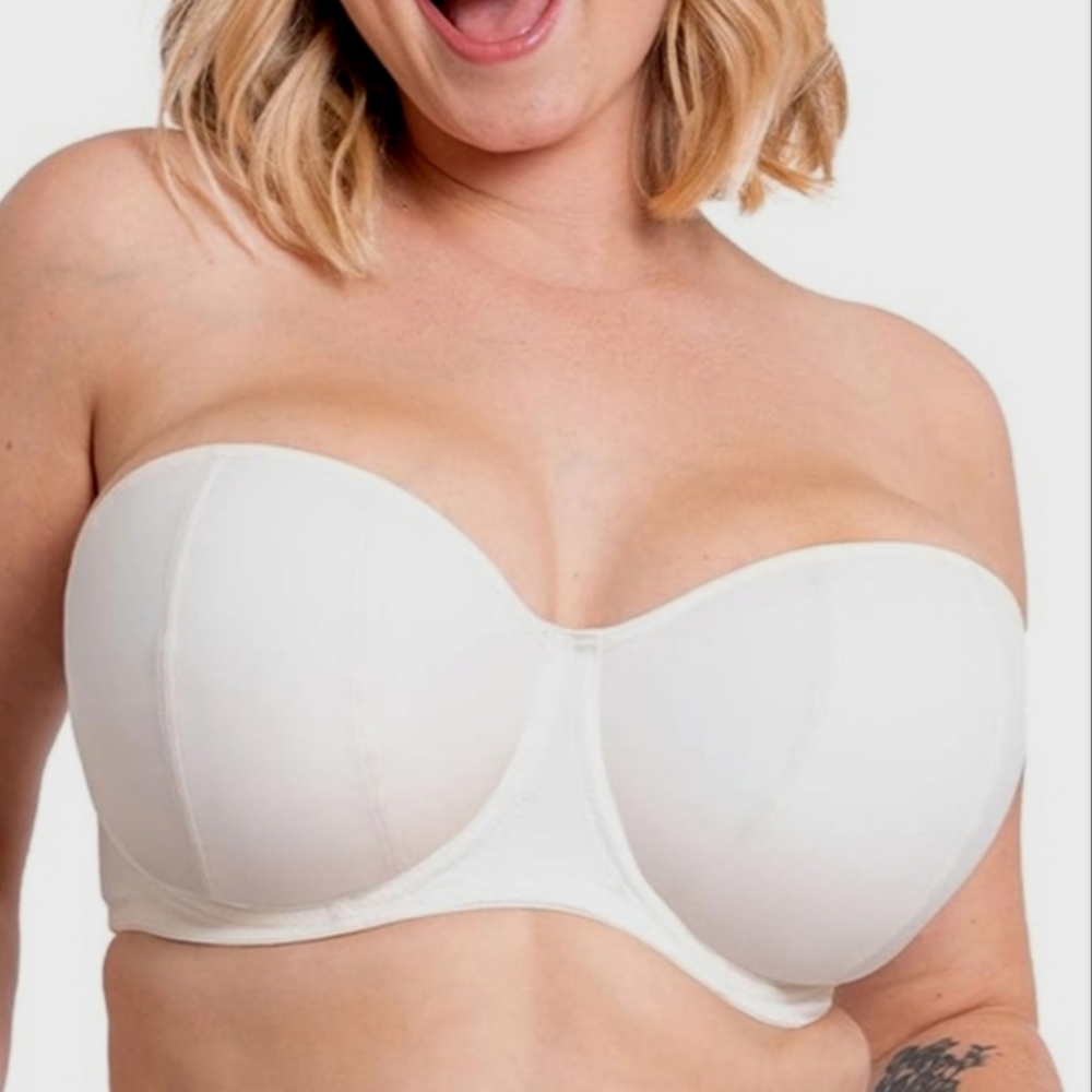 White Maidenform Smooth Strapless Bustier Bra - Size 40DD